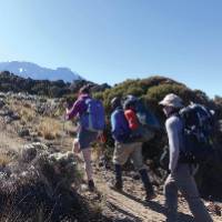 Trekkers enjoying the sunshine on the ascent |  <i>Kyle Super</i>