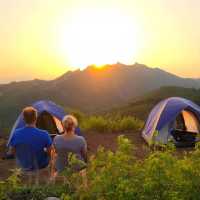 Relaxing at the camp with views of the Great Wall