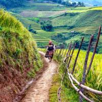Sharing the paths with locals on the Pu Luong hike