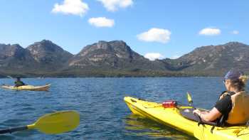 Kayaking in Coles Bay beneath the Hazards | Ashton Sayer