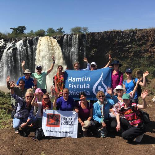 Fundraisers at the Blue Nile Falls on the Hamlin North Ethiopian Adventure