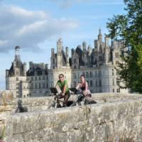 Cycling at Chambord chateau, Loire Valley