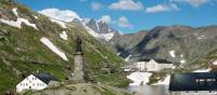 The iconic St Bernard Pass marking the border between Switzerland and Italy | Kate Baker