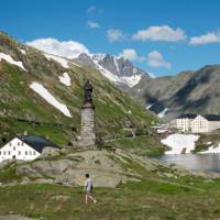 The iconic St Bernard Pass marking the border between Switzerland and Italy | Kate Baker
