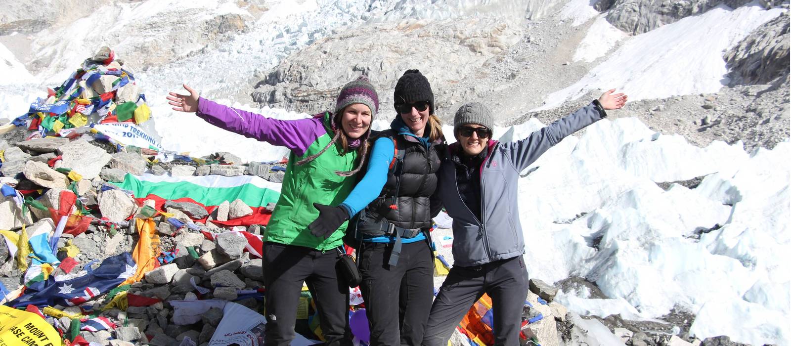 Happy trekkers at Everest Base Camp |  <i>Ayla Rowe</i>